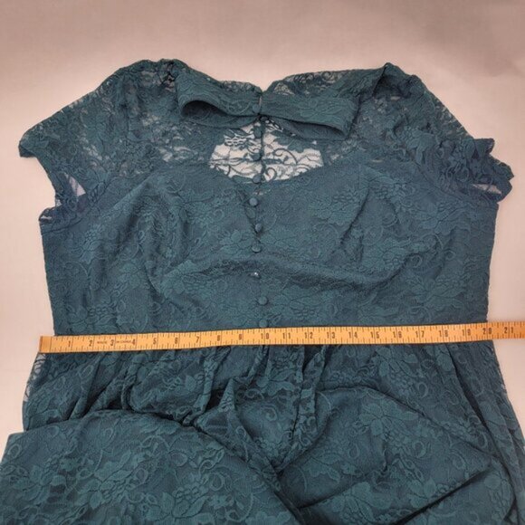 TORRID Retro Chic Teal Lace Midi Dress Womens PLUS 18 Pin Up Rockabilly - Picture 13 of 16